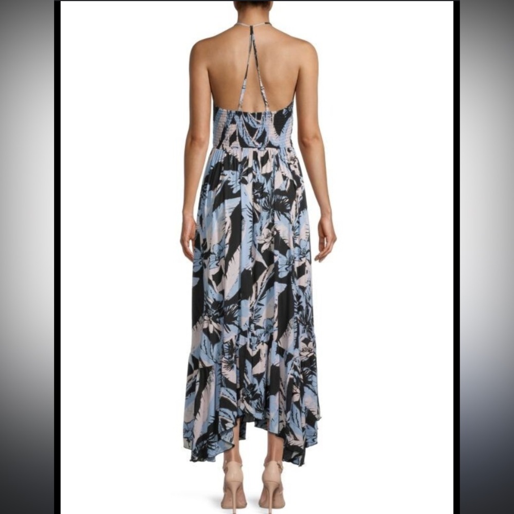 🎁NWT Free People Intimately Blue/Black  floral Tropical maxidress- Size Small